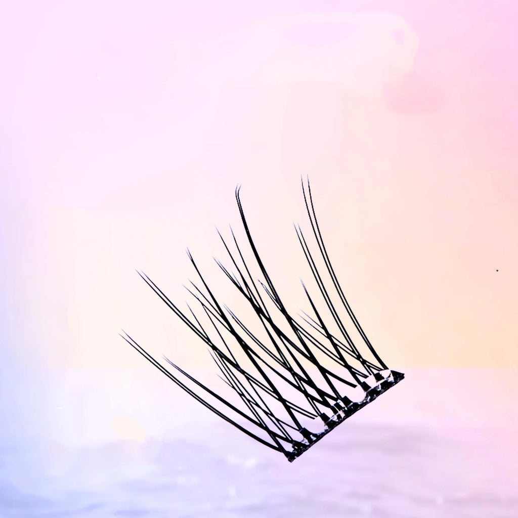 MIAOJIE 10 Rows of Large Capacity Glue-free False Eyelashes Single Cluster 10-12MM C-curled Natural Self-adhesive false Eyelashe