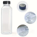 6pcs Leak-Proof Clear Plastic Juice Bottles-Perfect For Juicing, Smoothies, Milk Homemade and Other Beverages Portable for Out