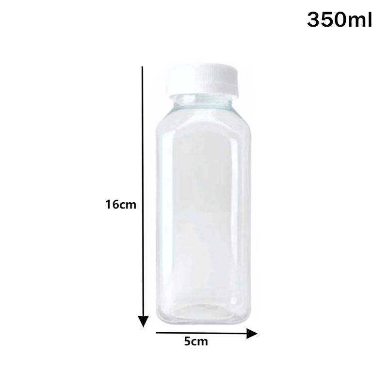 Empty Plastic Juice Bottles With Caps Water Bottles Clear Bulk Drink Containers With Lids Juicing Drinking Milk Jam Container