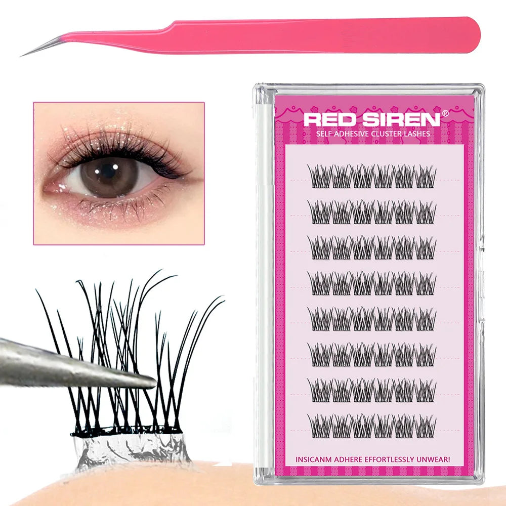 Lash Clusters Set No Glue Needed Self Adhesive Eyelashes Korean Makeup Natural Look Wispy Individual Eyelashes New Manga Lashes