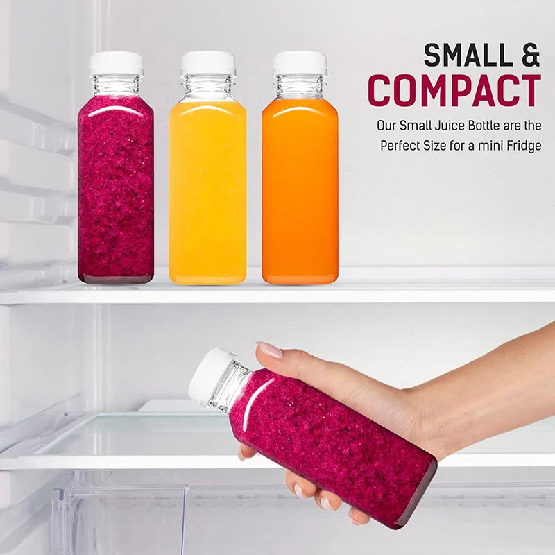 Empty Plastic Juice Bottles With Caps Water Bottles Clear Bulk Drink Containers With Lids Juicing Drinking Milk Jam Container