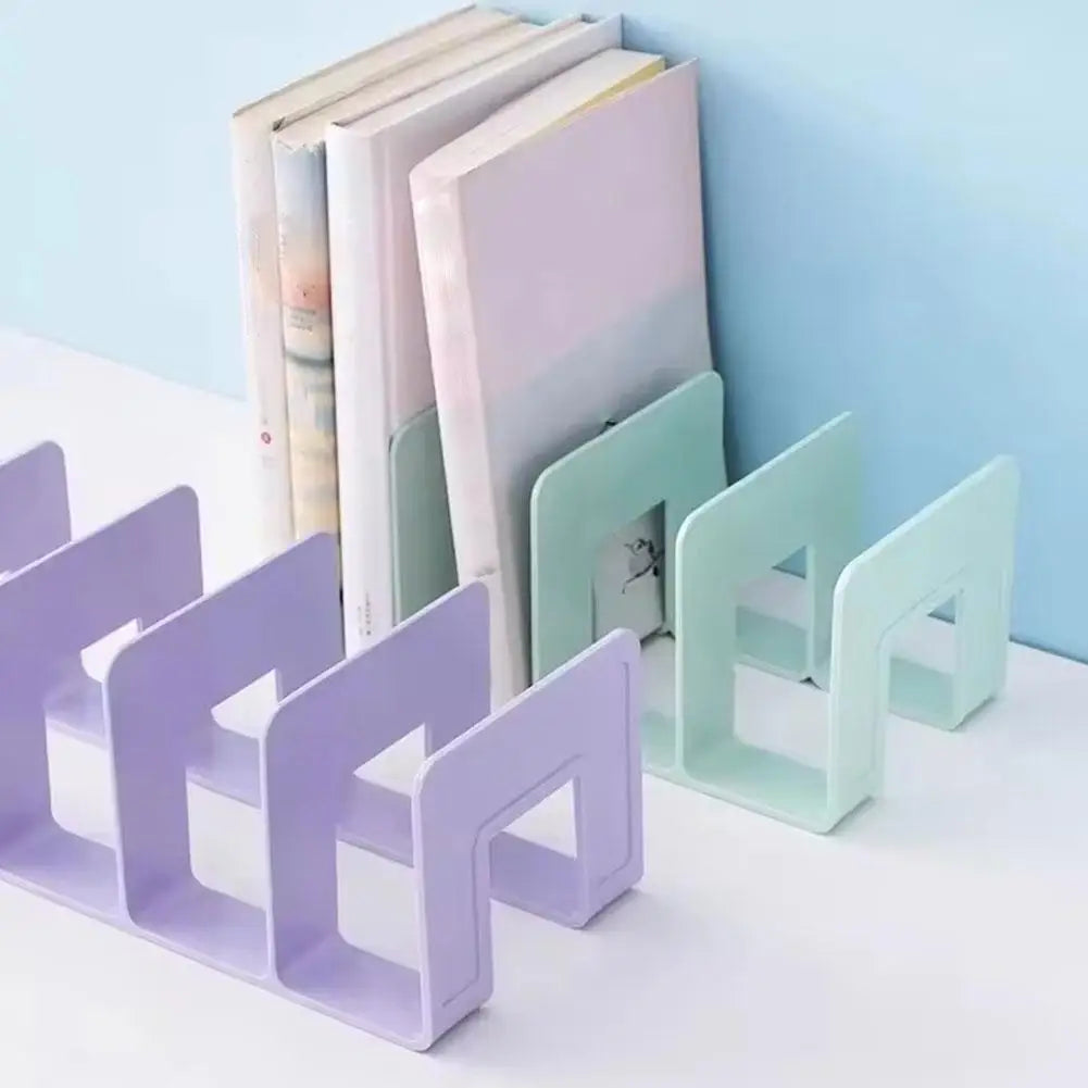 Desktop File Organizer Storage Rack Colorful Book Holder Bookends Stand Bookshelf Desktop Decor For Students Kids Office Desk