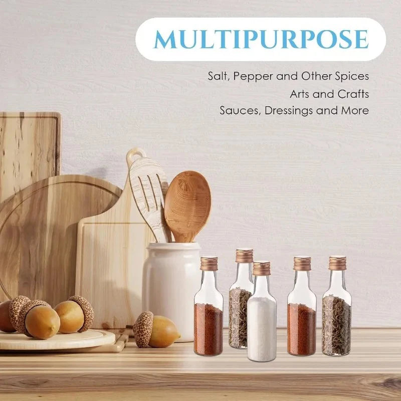 10/30/50/100Pcs Mini Plastic Wine Bottle Suit 1.7 Oz Portable Clear Juice Bottle Cereal Bottle Christmas Party Decorative Bottle