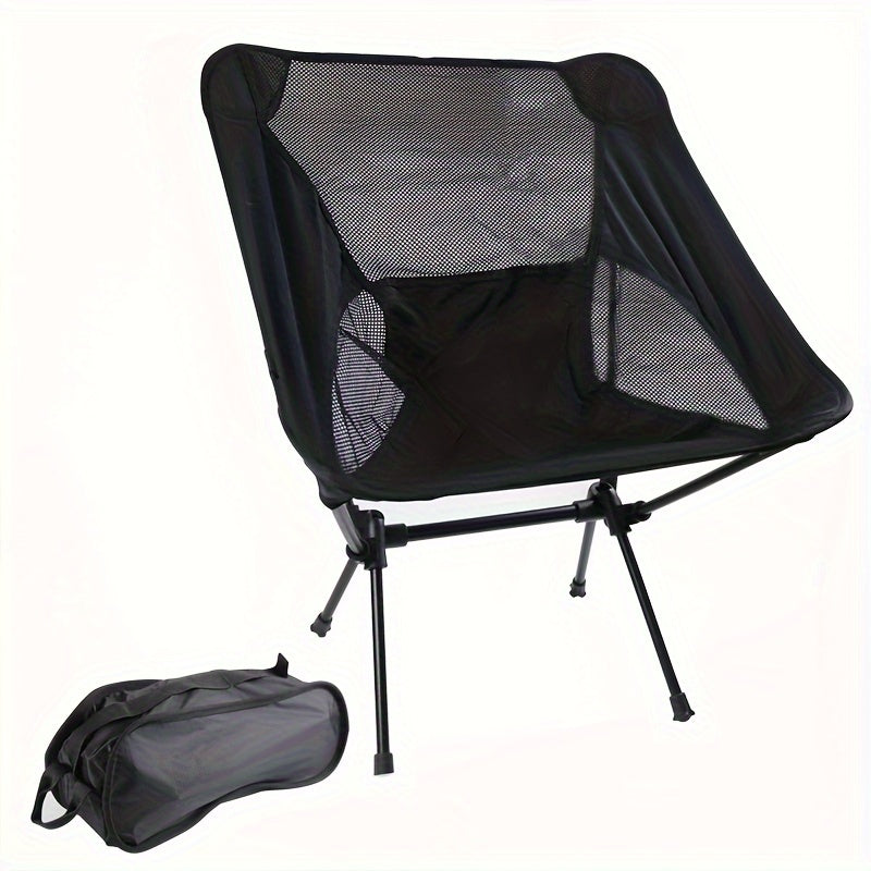 Fiberglass Frame Patio Furniture Set with Leather Table Top - Portable & Easy-to-Clean Reclining Camp Chair and Folding Table for Outdoor Use