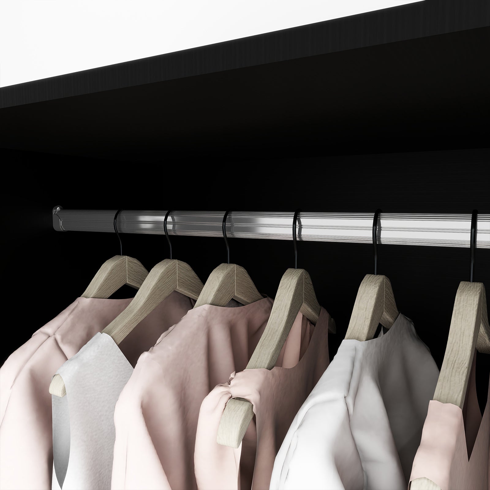 Elegant Modern Black Wooden Wardrobe Armoire with Drawer & Shelves - Waterproof, Free-Standing Closet Storage Cabinet for Bedroom, Dustproof with Golden Handles, Portable Closet, Storage Boxes for Organizing