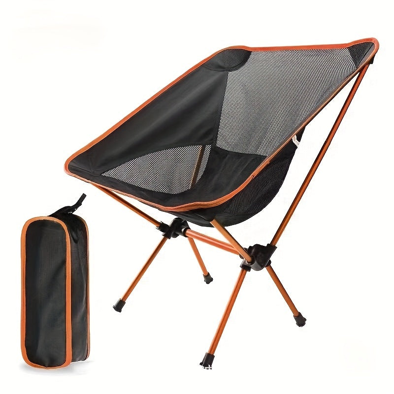 Fiberglass Frame Patio Furniture Set with Leather Table Top - Portable & Easy-to-Clean Reclining Camp Chair and Folding Table for Outdoor Use