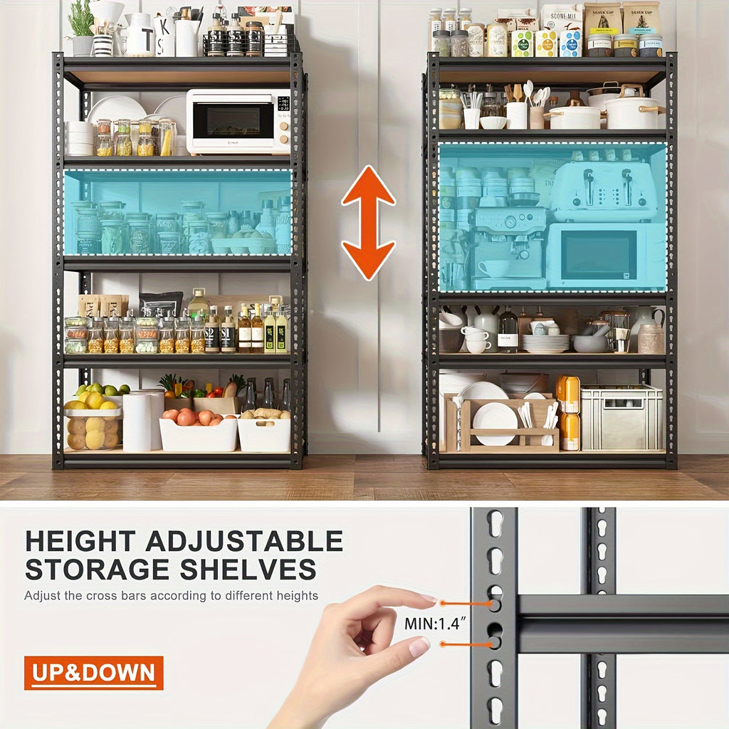 2000LBS Garage Shelving 72''H Storage Shelves Heavy Duty Shelving 5 Tier Metal Shelves For Garage Shelves 35.5"W X72"H X 15.8"D, Adjustable Shelving Unit For Basement Pantry Utility Rack Shelf