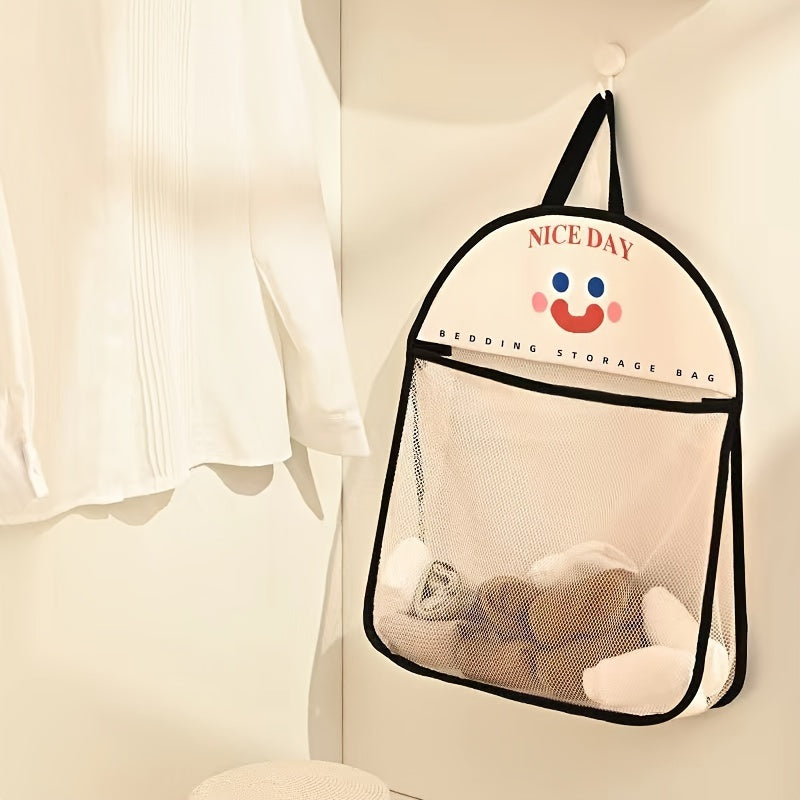 1pc Nylon Multi-Layer Mesh Hanging Storage Bag for Bedroom - Wall Mounted Wardrobe Organizer for Socks, Underwear - Space Saving, 3.2 Cu Ft Capacity