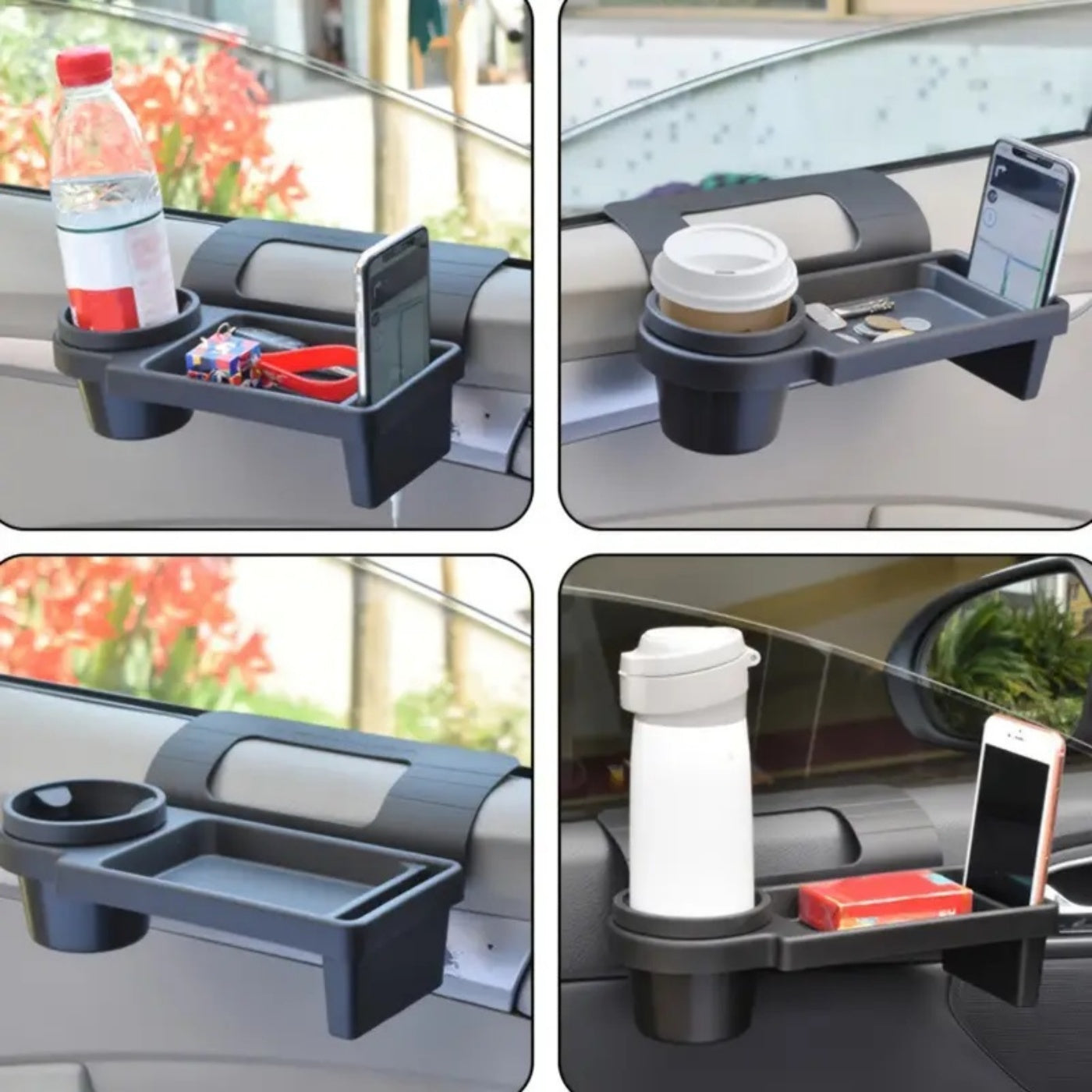 Car Window Multifunctional Storage Tray Organizer - Vehicle Door Side Hanging Storage Rack, Cell Phone Storage Box, Water Cup Holder, Universal Fit Vehicle Accessory,Father's Day Gift