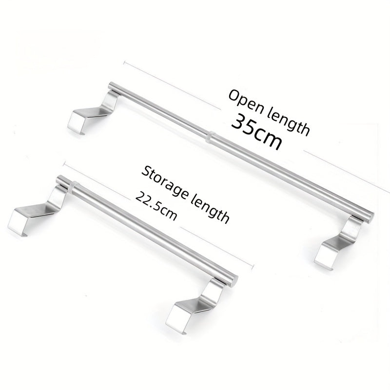 2pcs-9 Inch Wide Stainless Steel Towel Rack Bathroom Towel Rack Kitchen Cabinet Door Hanging Storage Rack Wall-mounted Towel Rod, Towel Racks