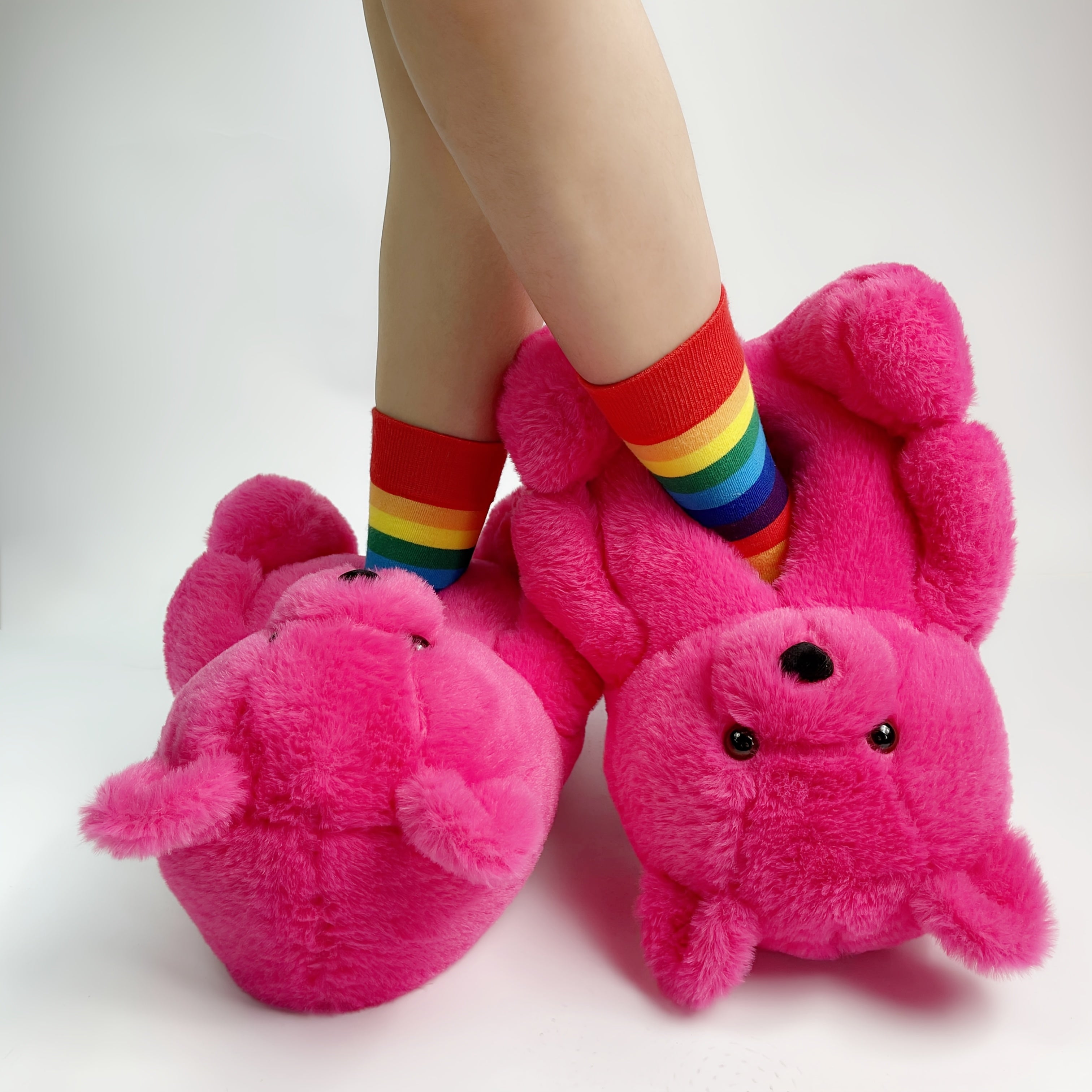 Cozy Women's Plush Slippers with Waterproof Soles - Cute Bear Design, Soft Microfiber, Indoor/Outdoor Comfort Footwear, Available in Multiple Colors, House Slippers