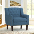 1PCS 350LBS Upholstered Linen Accent Chair, Mid Century Living Room Chair 18.5", Comfy Button Tufted Arm Chair, Accent Chairs For Living Room, Small Spaces, Bedroom,