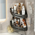 2-Tier Corner Shower Caddy Organizer - Space-Saving, No-Drill Wall-Mounted Bathroom Storage Rack With Adhesive Mounts, Durable ABS Plastic, 2pcs Shower Shelves For Shampoo & Essentials, Shower Caddies