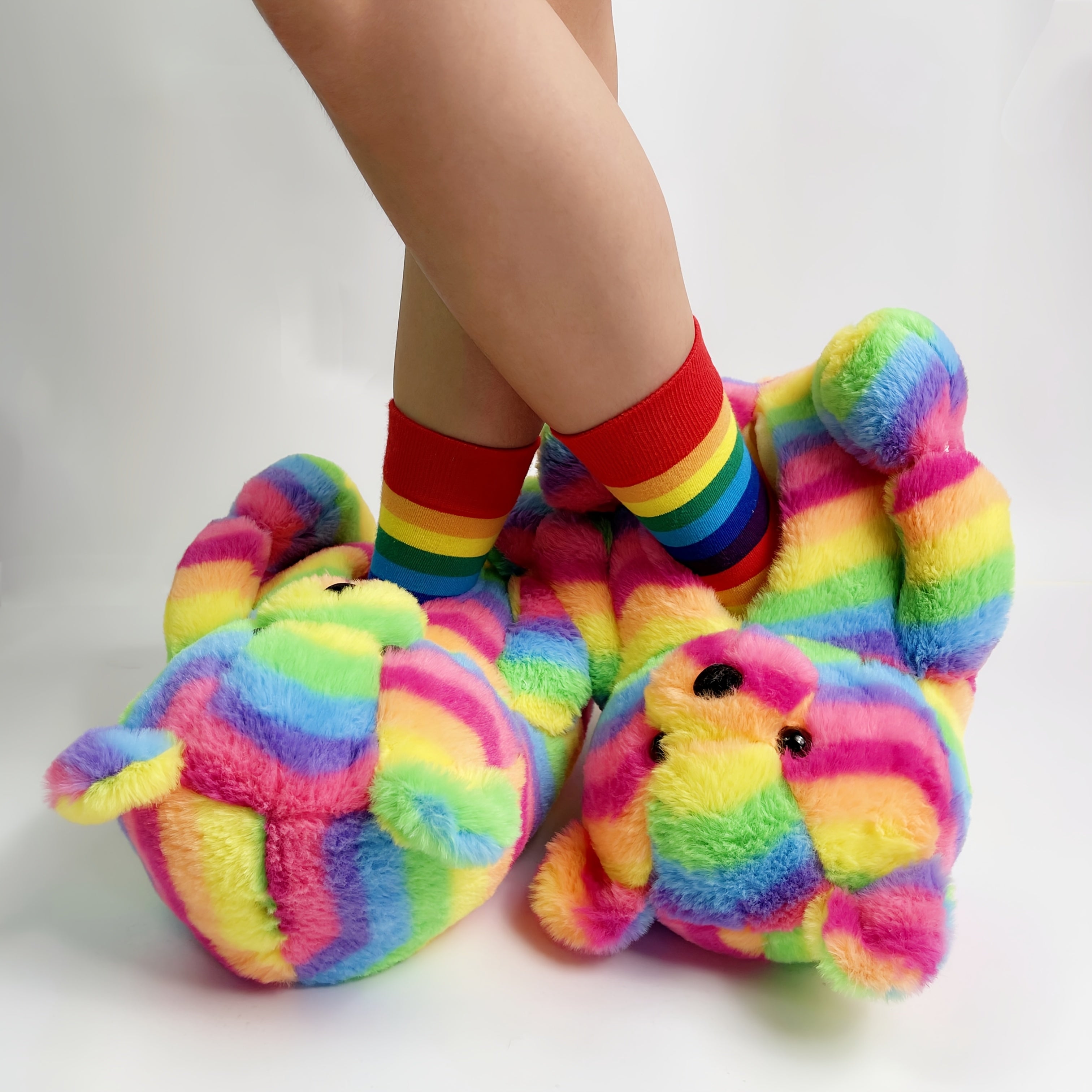 Cozy Women's Plush Slippers with Waterproof Soles - Cute Bear Design, Soft Microfiber, Indoor/Outdoor Comfort Footwear, Available in Multiple Colors, House Slippers