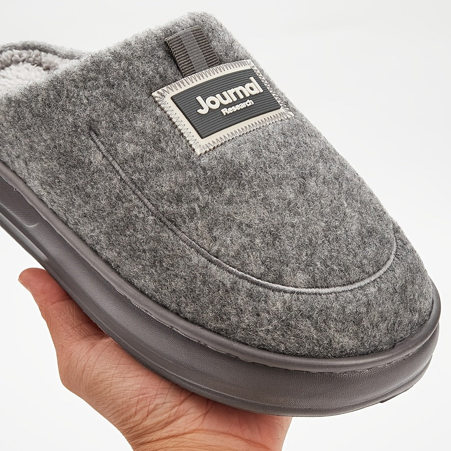 Fuzzy House Slippers For Men EVA Comfy Memory Foam Lightweight Fashion Couple Shoes Winter Warm Plush Casual Slippers