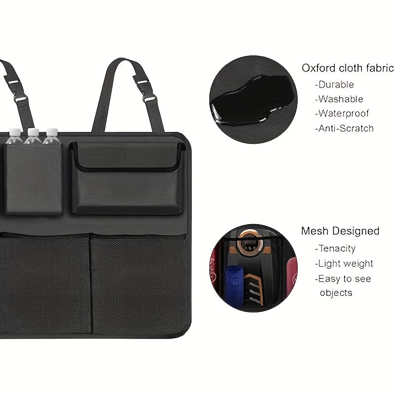 Car trunk storage bag, rear seat hanging storage bag, with 8 large storage bags, super large capacity - trunk storage bag, suitable for SUV, truck, truck - your space saving expert