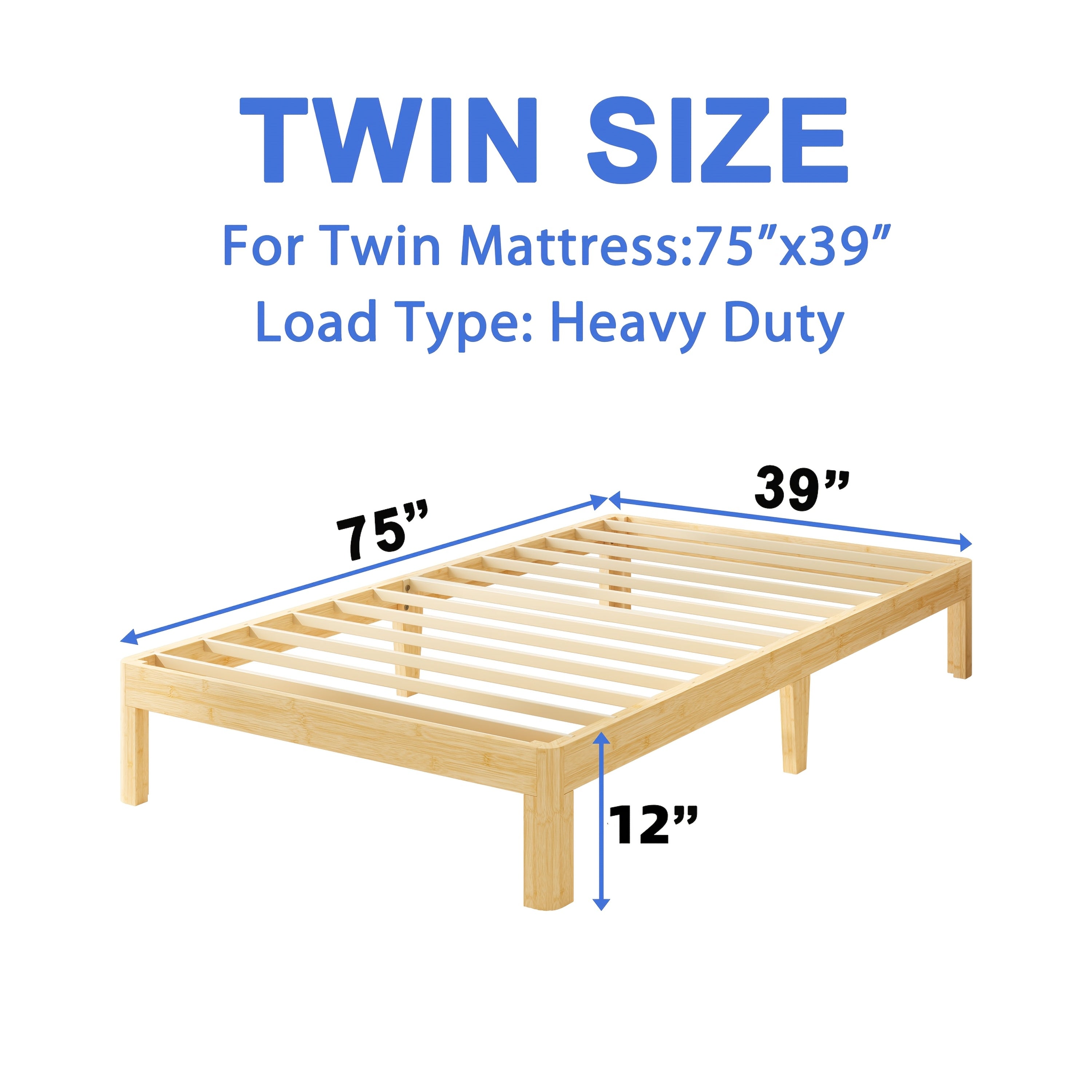 COMASACH Heavy Duty Bamboo & Metal Platform Bed Frame - 14 Inch High No Box Spring Required, Rustic Modern Design with Underbed Storage, Noiseless Sturdy Construction, High-Quality Aseptic Bamboo & Metal, Easy Assembly Bed Ba