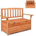 Extra Large 44" Solid Wood Storage Ottoman with Backrest & Armrests - Heavy-Duty 440lb Weight Capacity, High Quality Cover Compatible, Multi-Functional Patio Garden Furniture, Sturdy Construction for Deck, Backyard, or Poolsi