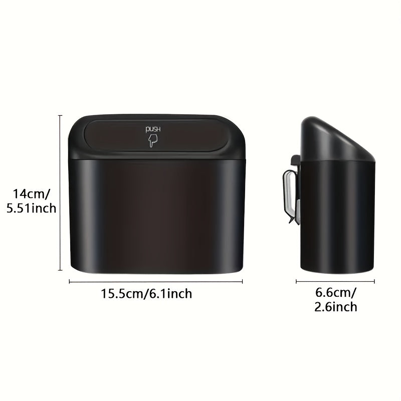 3pcs/set -1pc Trash Can + 2 Rolls Of Garbage Bags, Car Side Door Hanging Storage Box, Mini Creative Car Trash Can