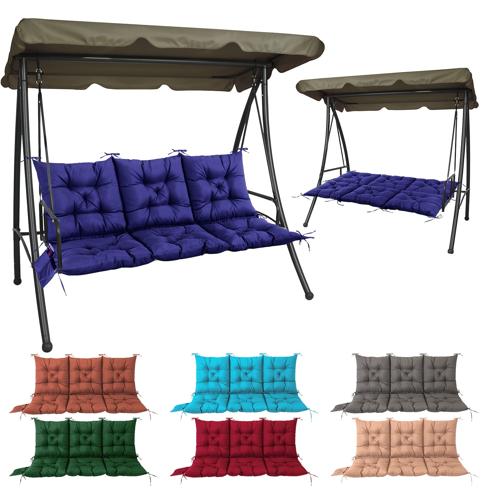 Cushions for a Porch Swing Measuring 60X40 Inches, Designed for Patio Furniture with Straps And a Backrest, Featuring a Thickness of 5 Inches. These Are Suitable for Outdoor Christmas Decorations And Make Great Gifts, Perfect
