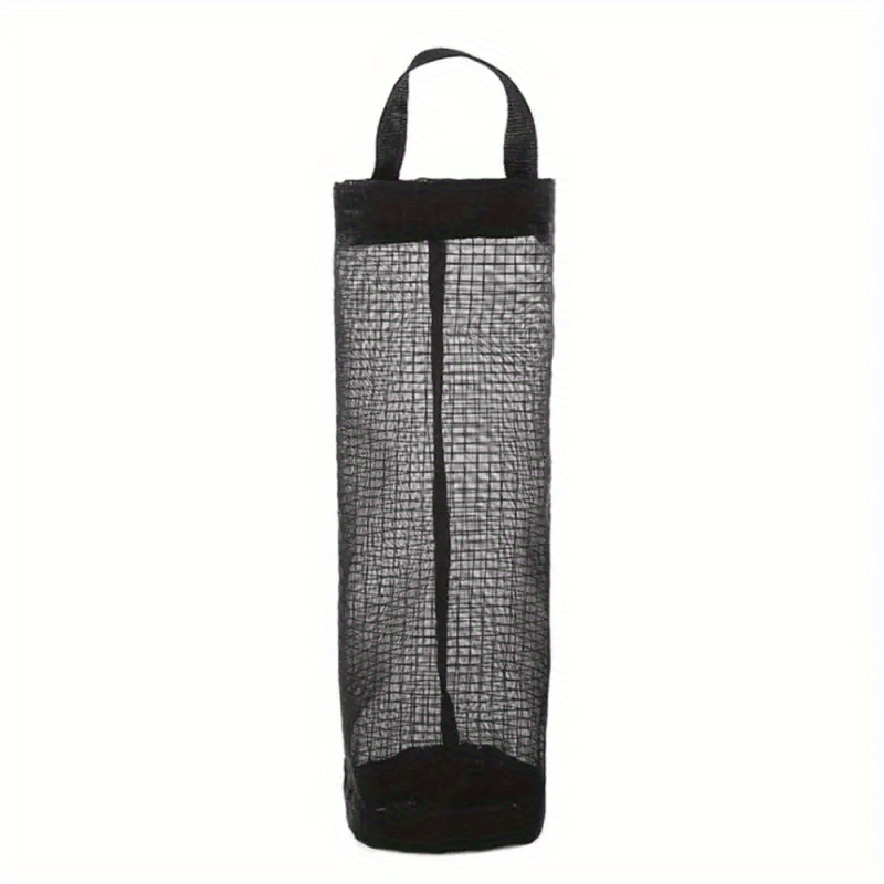 1pc Foldable Mesh Grocery Bag Holder, Breathable Plastic Bag Dispenser, Kitchen Garbage Bag Organizer with Hanging Storage