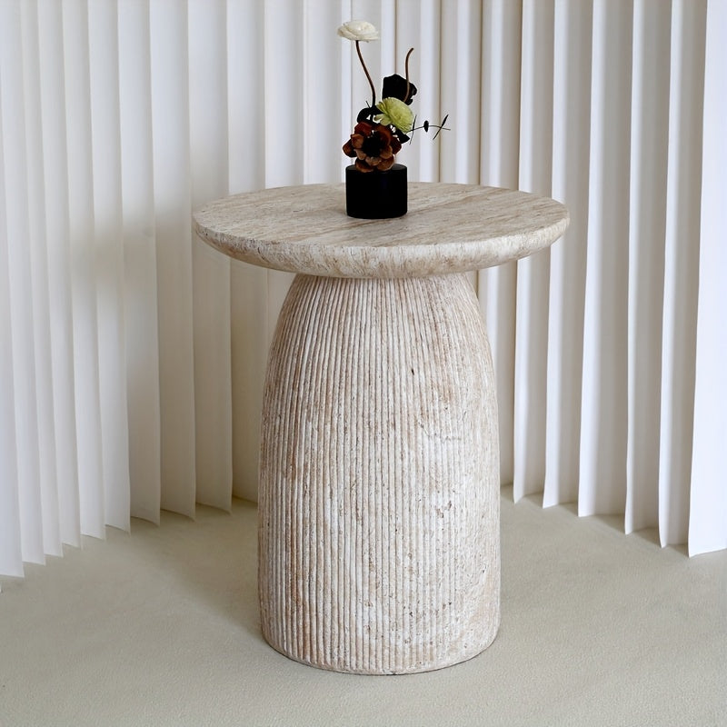 1pc Modern Art Side Table, Creative Mobile Planter Stand, Round Sculptural Pot Holder, Outdoor Garden Patio Furniture, Minimalist Design