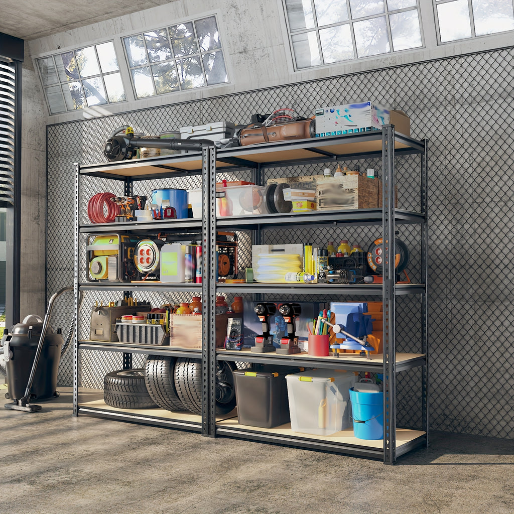 72" H Storage Shelves 2000LBS Garage Shelving Heavy Duty Shelving 5 Tier Metal Shelves for Garage Shelves 35.5"W X72"H X 15.8"D, Adjustable Shelving Unit for Basement Pantry Utility Rack Shelf, Office