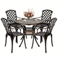 5 Piece Outdoor Patio Dining Set Cast Aluminum Patio Furniture Set Conversation Set For Backyard Garden Deck Poolside