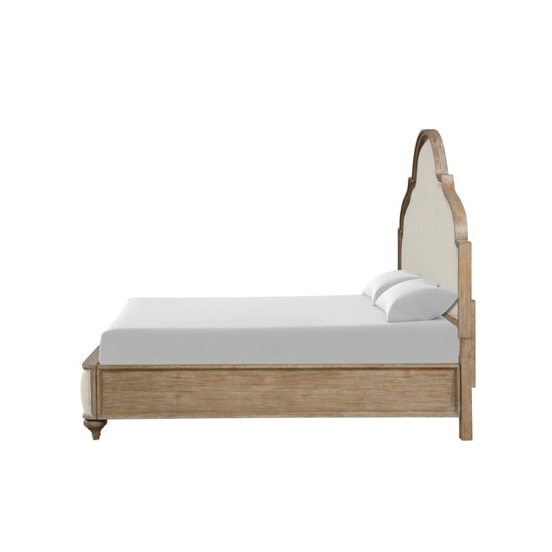 Gorgeous Classic Rustic Oak 1pc Queen Size Bed Solid wood Unique Legs Bedroom Furniture Traditional Look Upholstered Bedframe