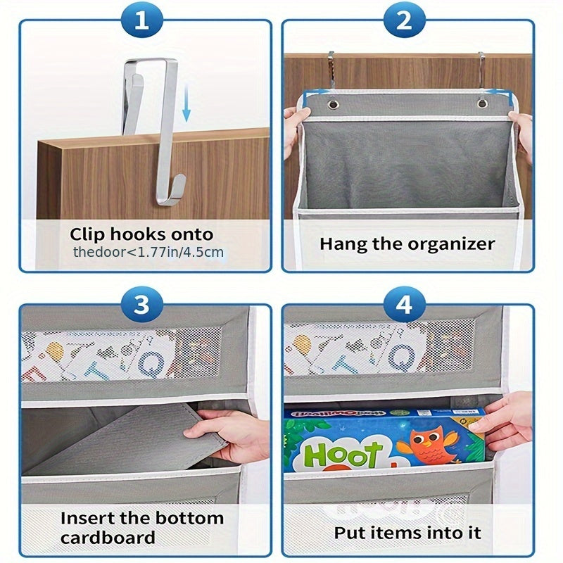 5-Tier Hanging Storage Organizer - Fits Behind Doors, Anti-Tip Design, 5 Spacious Pockets, Ideal for Bedrooms, Bathrooms, And Food Pantries, Great for Halloween And Christmas Presents