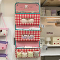 3-Tier Hanging Storage Box - Linen Basket with Pockets, 7 Large Capacity Pockets, Student Bedside Storage Bag, Door Cabinet Hanging Bag, Used to Store Dormitory Essentials