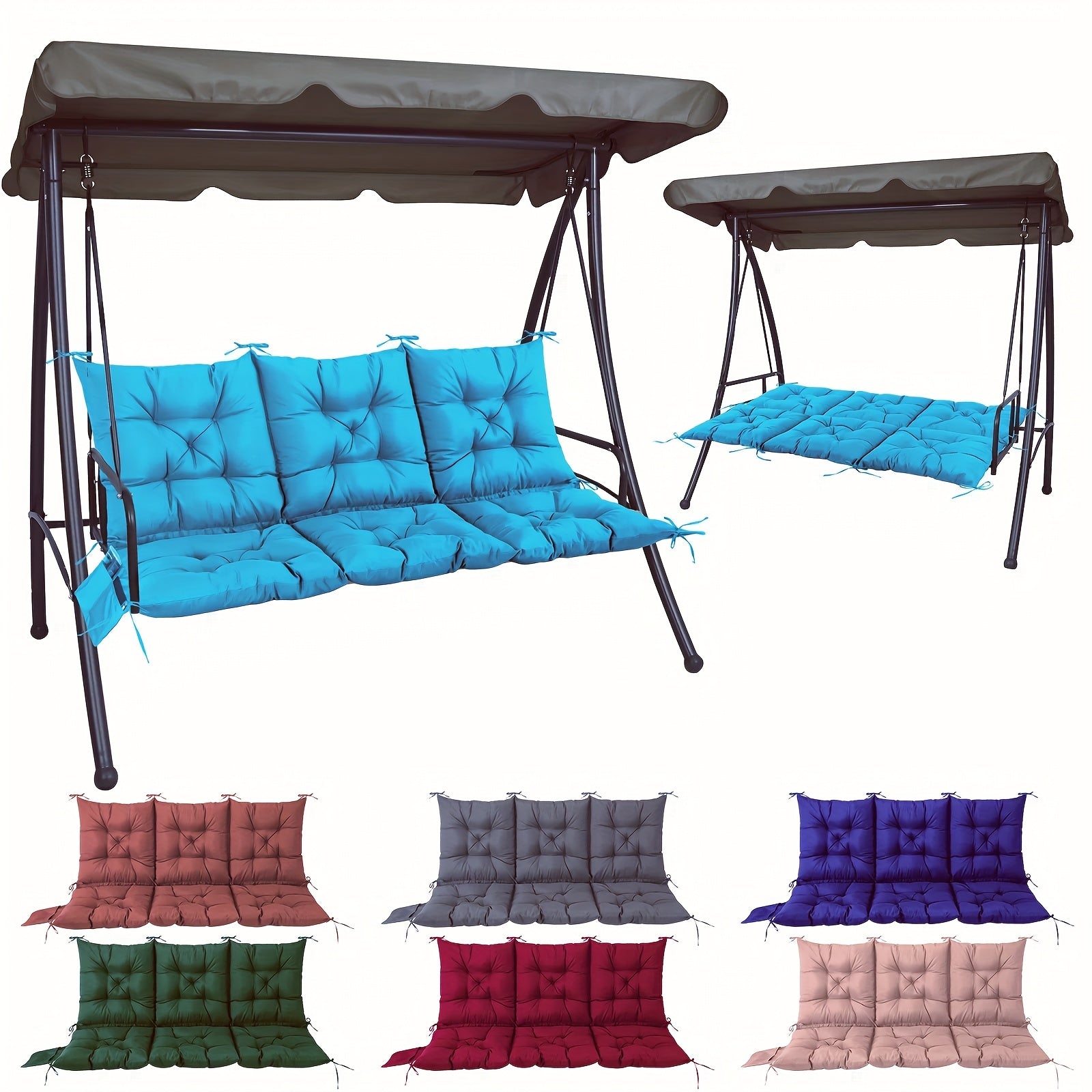 Cushions for a Porch Swing Measuring 60X40 Inches, Designed for Patio Furniture with Straps And a Backrest, Featuring a Thickness of 5 Inches. These Are Suitable for Outdoor Christmas Decorations And Make Great Gifts, Perfect