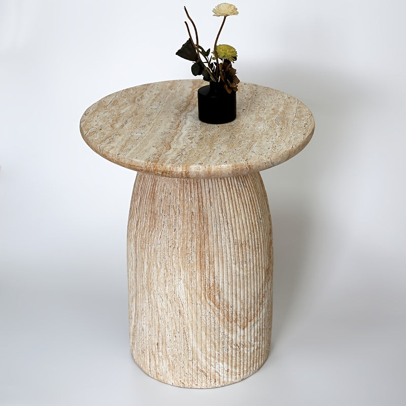 1pc Modern Art Side Table, Creative Mobile Planter Stand, Round Sculptural Pot Holder, Outdoor Garden Patio Furniture, Minimalist Design