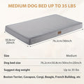 36" High Quality Dog Bed for Large & Medium Dogs - Washable Orthopedic Foam Crate Pad with Removable Cover, Gray - Durable Outdoor Patio Furniture & Kennel Mattress for Comfortable Sleep, Large Dog Bed