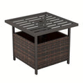 22" LIFEZEAL Outdoor Umbrella Stand Table - Rattan Wicker Side Table with Metal Frame, Built-in 1.57" Hole for Secure Umbrella Placement, Ideal for Patio, Garden, Poolside, Yard - Mix Gray, Patio Furniture | Decorative Outdoo
