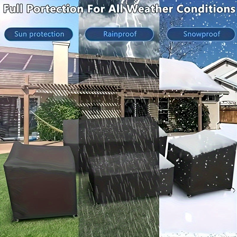 4pc Heavy Duty Waterproof Patio Furniture Covers Set, 210D Oxford Cloth Outdoor Furniture Protector for All-Weather Protection - Black-Ideal for Halloween, Christmas & Thanksgiving Gifts