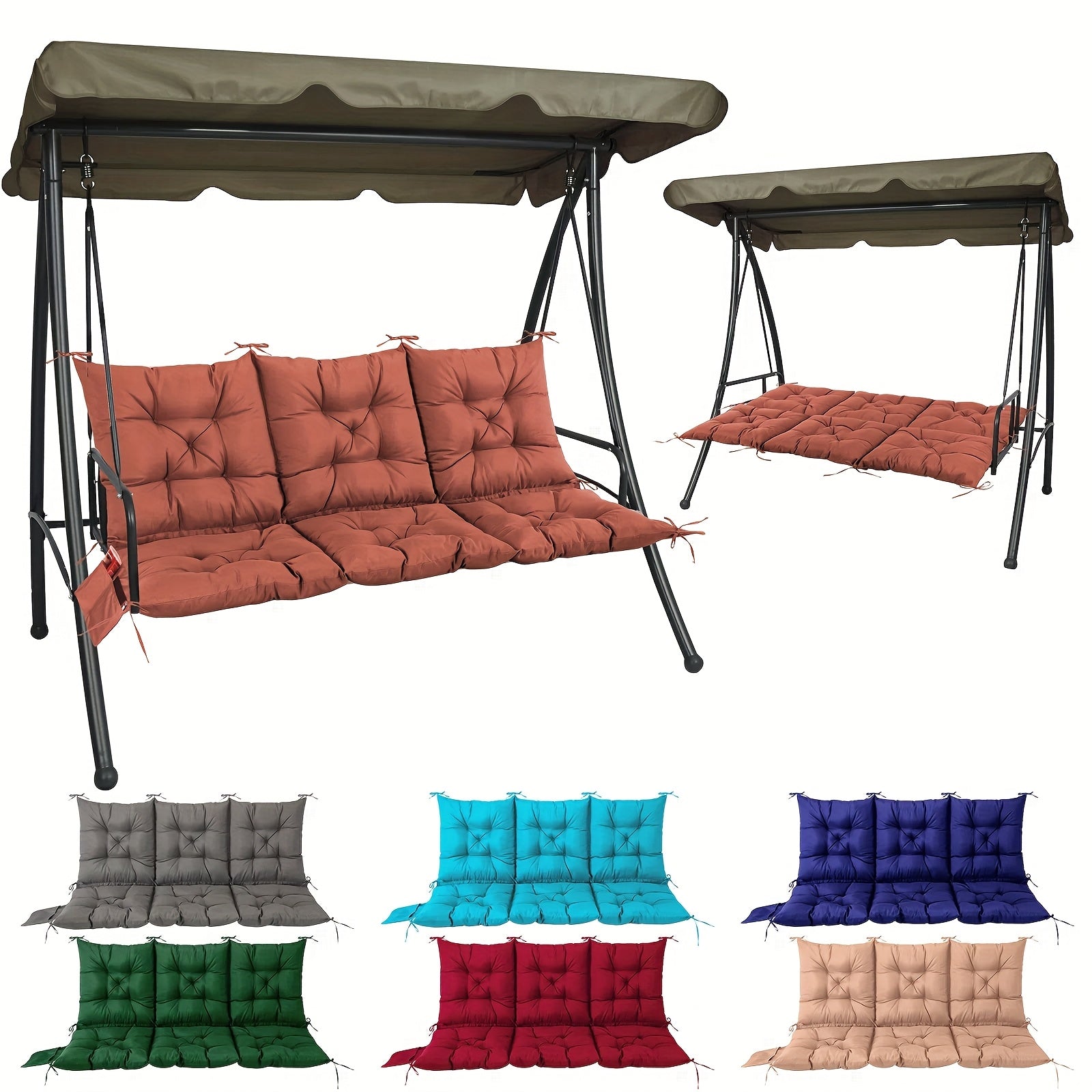 Cushions for a Porch Swing Measuring 60X40 Inches, Designed for Patio Furniture with Straps And a Backrest, Featuring a Thickness of 5 Inches. These Are Suitable for Outdoor Christmas Decorations And Make Great Gifts, Perfect